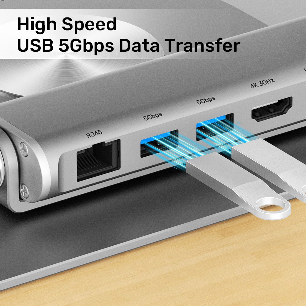 Unitek - D1109B 17” Universal Notebook/Laptop Stand With 360° Rotating Base And Port Replicator — view 4