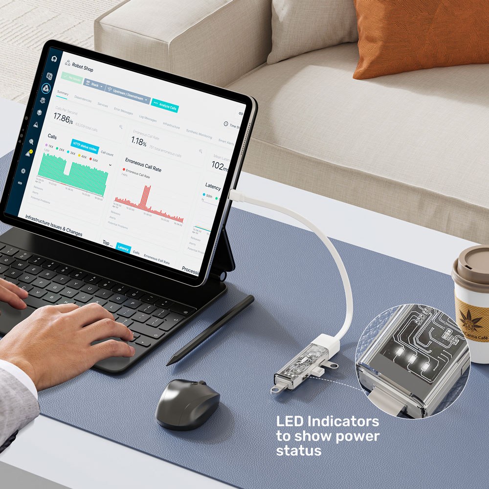 Unitek - H1319A Usb Type-C To 4-Port Usb3.0 Hub With Bi-Directional Detachable Cable — view 2