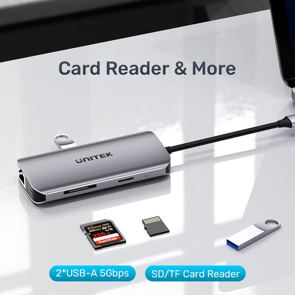 Unitek - D1122A 8-In-1 Usb Type-C Dual Hdmi Port Replicator And 100W Pd Charging — view 3