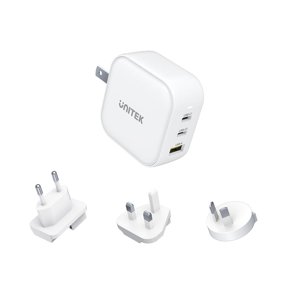 UNITEK 66W 3-PORT USB GAN TRAVEL CHARGER (US, EU, UK, AU) WITH PD AND QC3.0 (P1108A) — view 9