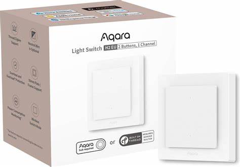 Aqara Light Switch H2 US (2-Button, 1 Channel) WS-KO2E