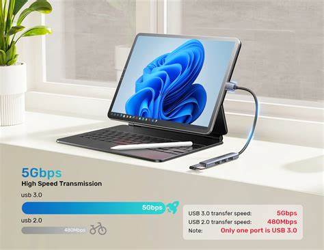 Unitek H1208a - 4-port USB Hub 3 Ports 480mbps 1 Port 5GBps — view 6