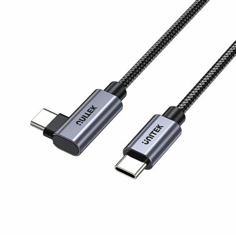 Unitek C14123bk - 100W USB 2.0 Type-C Nylon Braided Cable with 90 Degree Connector — view 3