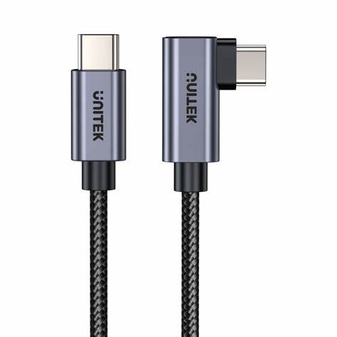 Unitek C14123bk - 100W USB 2.0 Type-C Nylon Braided Cable with 90 Degree Connector — view 2