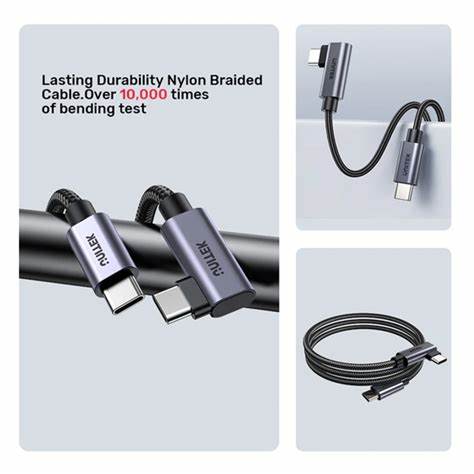 Unitek C14123bk - 100W USB 2.0 Type-C Nylon Braided Cable with 90 Degree Connector — view 4