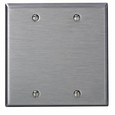 Roxtone Double Silver Blank Wallplate — view 7