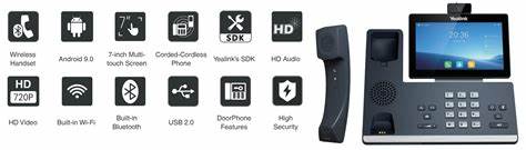 Yealink T88W Smart Business Phone Android 13, 7" Capacitive Adjustable Touch Screen, Bluetooth, Wi-Fi, Optimal HD Audio — view 6