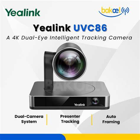 Yealink UVC86 4K Dual-Eye Intelligent Camera (Black) Kit with VCR20 Remote, 7M USB2 Cable, 7.5M Cat6 Cable, Wall Mount Bracket, Power Adapter — view 7