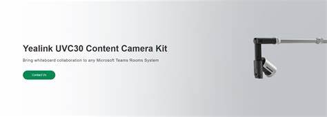 Yealink UVC30 Content Cam Kit - Incl UVC30 Camera, Length Adjustable Wall Mount Bracket, Instal Screws — view 2