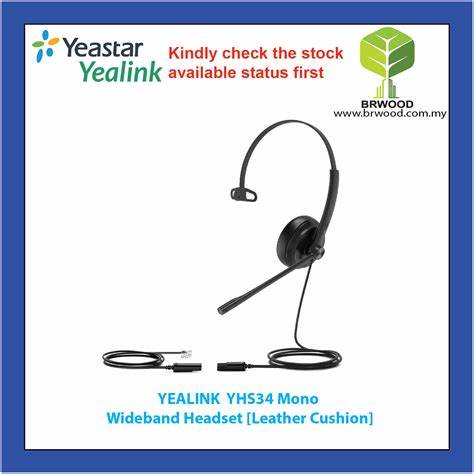 Yealink YHS34 Mono Headset With RJ-9 And Leatherette Ear Cushions — view 3