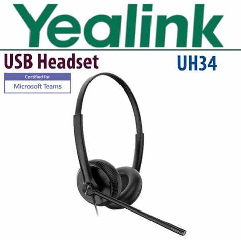 Yealink UH34 Dual Earpiece USB Headset With Leatherette Ear Cushions Teams edition — view 5