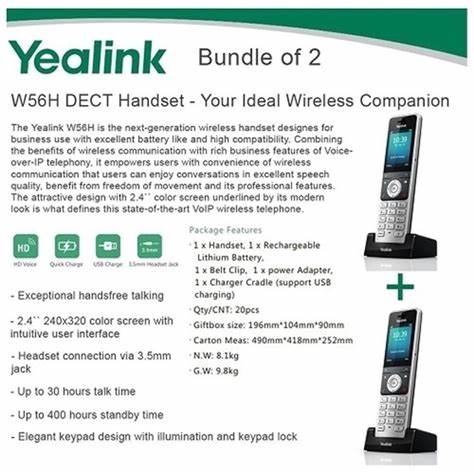 Yealink W56H IP DECT Phone Handset — view 4