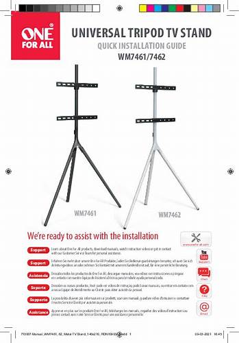 One For All WM7461 Tripod TV Stand Dark — view 2