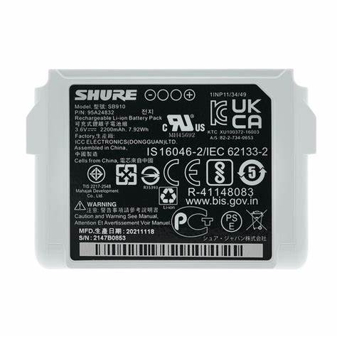SHURE SB910 Rechargeable Battery for Axient Digital and ULX-D — view 3