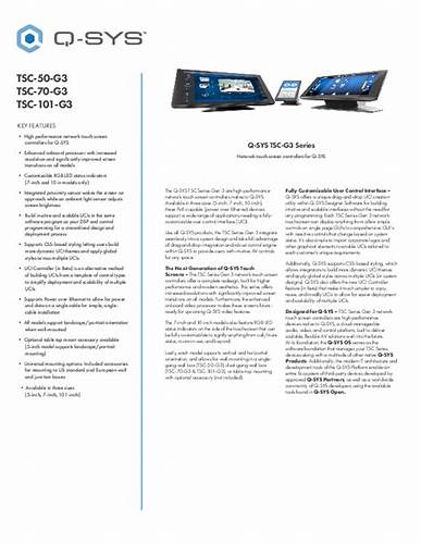 Q-SYS TSC-70-G3 7-inch Touch Screen Controller — view 7