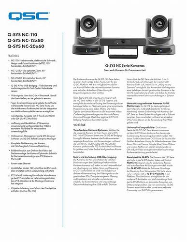 QSC Q-SYS NC-20X60 20X Optical Zoom 60° Horizontal Field of View PTZ Network Camera PoE with HDMI — view 2