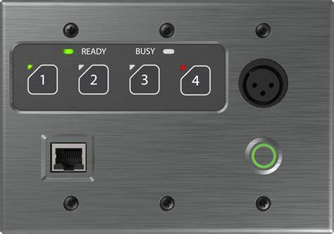 QSC Q-SYS ZIP4-3G 4-Zone Dante/AES67 Paging Interface, PoE, Triple Gang Wall Plate