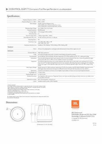 JBL MTC-PC60 Pendant Cap for Control 60 Series — view 6