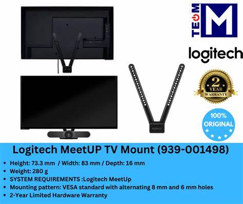 Logitech - TV MOUNT FOR MEETUP - TV MOUNT — view 2