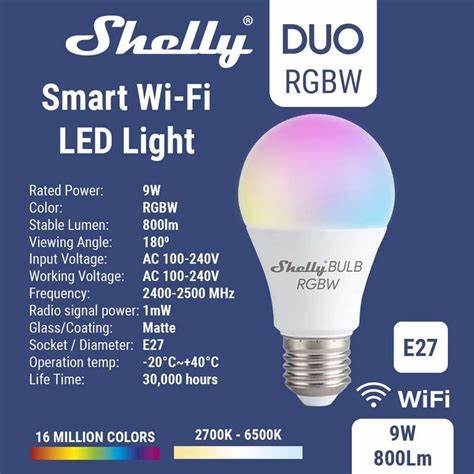 Shelly - Duo CW/WW (E27) Smart Cool Or Warm White Dimmable Bulb (EOL) — view 6