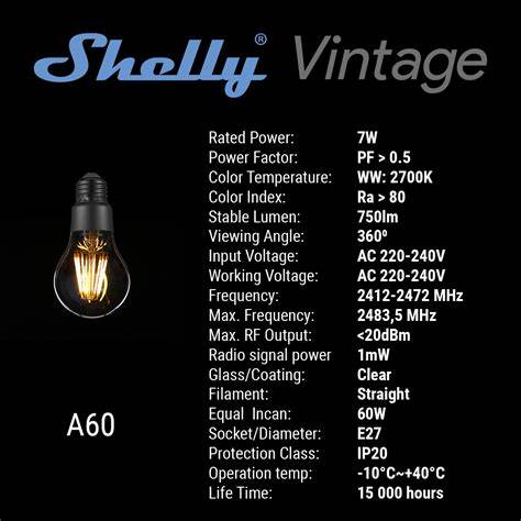 Shelly - Vintage A60 (E27) Dimmable Smart Bulb (EOL) — view 3