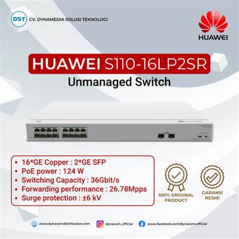 Huawei S110-16LP2SR Unmanaged Switch 16 x 10/100/1000BASE-T ports, 2 x GE SFP ports, PoE+ — view 6