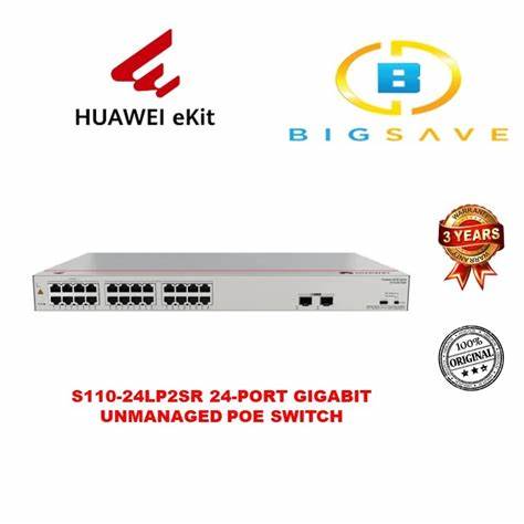 Huawei S110-24LP2SR Unmanaged Switch 24 x 10/100/1000BASE-T ports, 2 x GE SFP ports, PoE+