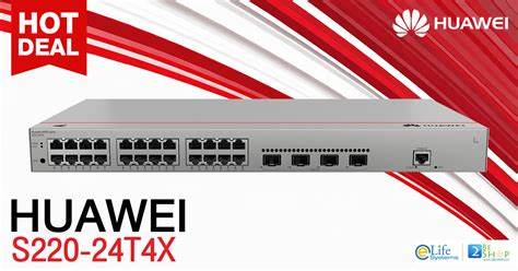 Huawei S220-24T4X Layer 2 Managed Switch, 24 x 10/100/1000BASE-T ports, 4 x 10GE SFP+ ports — view 2