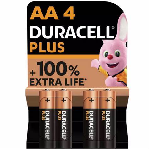 Duracell PLUS AA 4 CARD - Duracell Plus Power AA - per card