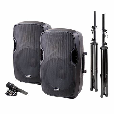 Gemini PA SYS15 - Complete Dual PA Package (1 x Active 15" Speaker & 1 x Passive 15" Speaker) — view 2