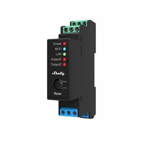 Shelly Pro 2PM DIN-Rail Mountable Wi-Fi Relay With Power Monitoring Of Two 16A Channels 25A In Total — view 2