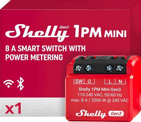 Shelly - 1PM Mini Gen3 One-Channel Wi-Fi Relay With Power Monitoring 8A — view 3