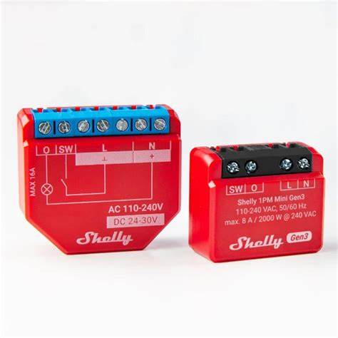 Shelly - 1PM Mini Gen3 One-Channel Wi-Fi Relay With Power Monitoring 8A — view 6