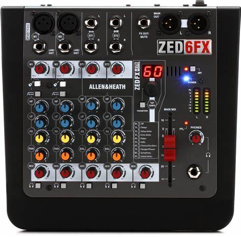 Allen Heath ZED6FX - ZED 6FX 2 Mic/Line 2 Stereo 2 DI Inputs Rotary FX Mixer — view 6