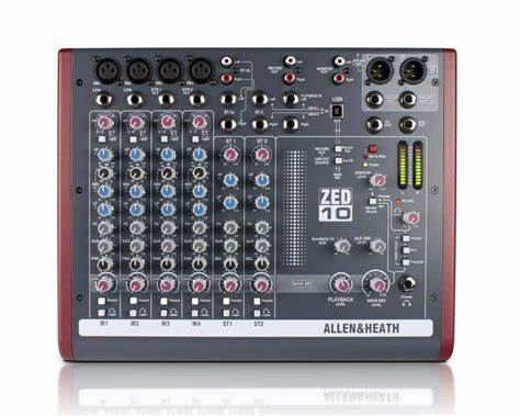 Allen Heath ZEDI10 - 4 Mic/Line 2 Stereo 2 DI Inputs Rotary USB Mixer