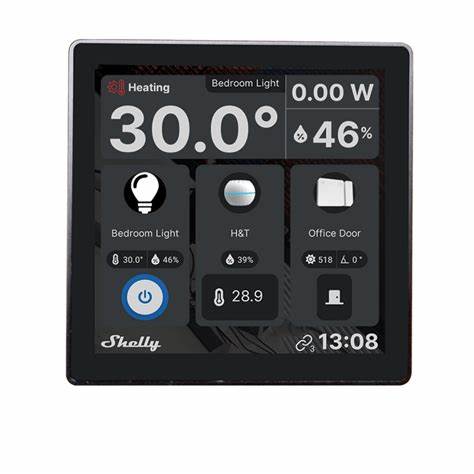 Shelly Wall Display + Blu H&T (Black) Smart Control Panel With Temperature, Humidity & LUX Sensors — view 7