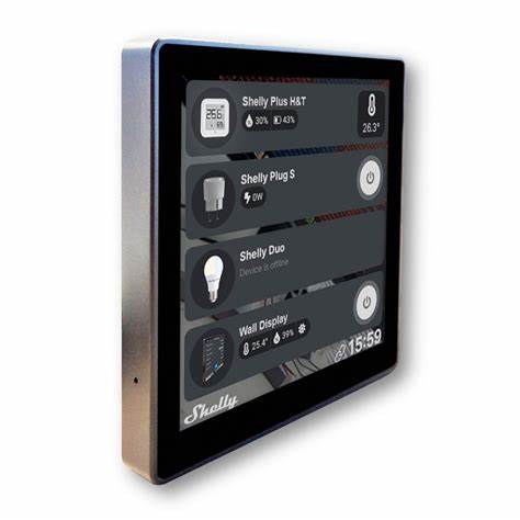 Shelly Wall Display + Blu H&T (Black) Smart Control Panel With Temperature, Humidity & LUX Sensors — view 2