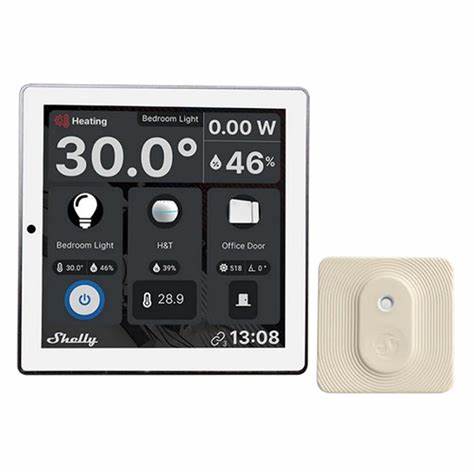 Shelly Wall Display + Blu H&T (Black) Smart Control Panel With Temperature, Humidity & LUX Sensors — view 3