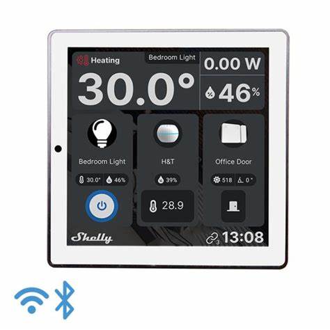 Shelly Wall Display + Blu H&T (Black) Smart Control Panel With Temperature, Humidity & LUX Sensors — view 5