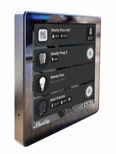Shelly Wall Display + Blu H&T (Black) Smart Control Panel With Temperature, Humidity & LUX Sensors — view 4
