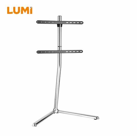 Lumi FS17-46F-01 - 49-70 inch Chrome Plated Slender V-BASE Studio TV Floor Stand