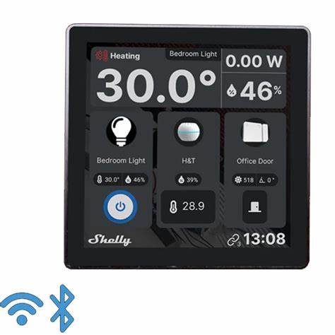 Shelly Wall Display + Blu H&T (White) Smart Control Panel With Temperature, Humidity & LUX Sensors — view 5