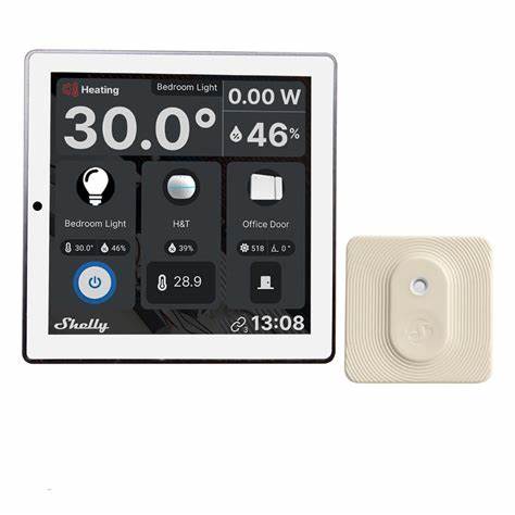 Shelly Wall Display + Blu H&T (White) Smart Control Panel With Temperature, Humidity & LUX Sensors — view 3