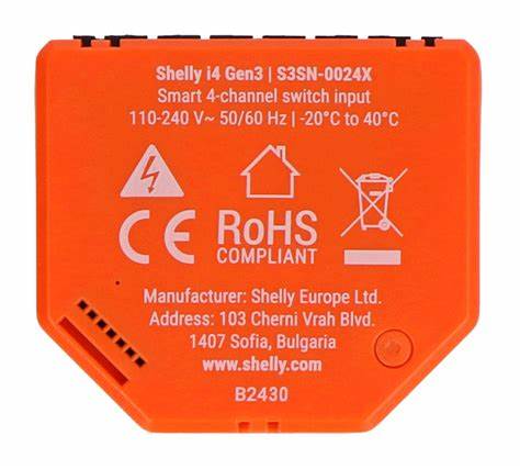 Shelly i4 Gen3 Smart Four-Channel Inputs Controller — view 6