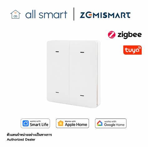 Zemismart US Push Switch 2x4 PVC 4Channel White (Tuya Zigbee) — view 6