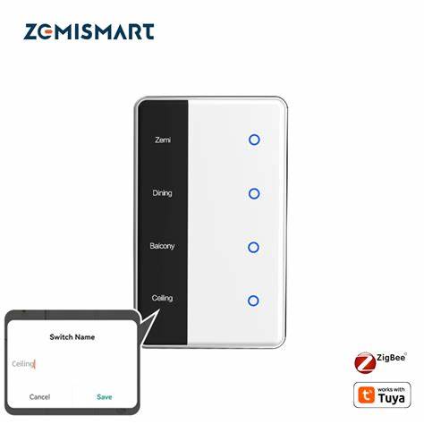 Zemismart US Push Switch 2x4 PVC 3Channel White (Tuya Zigbee) — view 2