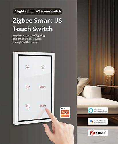 Zemismart US Touch Switch 2x4 PVC 4Channel White (Tuya Zigbee) — view 2