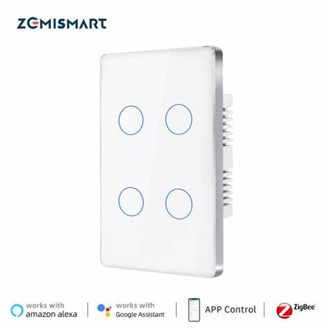 Zemismart US Touch Switch 2x4 PVC 4Channel White (Tuya Zigbee) — view 6