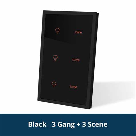 Zemismart US Touch Switch 2x4 PVC 3Channel Black (Tuya Zigbee) — view 7