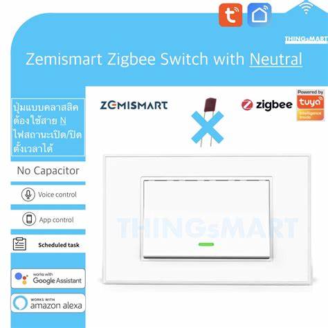 Zemismart US Touch Switch 2x4 PVC 3Channel Black (Tuya Zigbee) — view 4